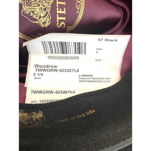 Stetson Woodrow Made in Texas is crafted high-quality 100% wool felt Size Large - Picture 10 of 10